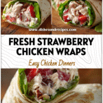 Fresh wraps filled with Strawberry Chicken Salad With Pecans, a colorful Summer Chicken Salad perfect for Healthy Meal Recipes.